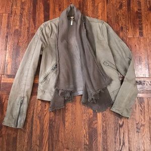 Free People ❤️ Coated Shawl Collar Jacket